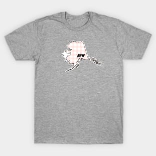 USA States: Alaska (pink plaid) T-Shirt